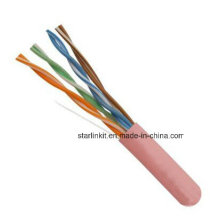 China hizo precio de fábrica UTP Cat5e Cable LAN 1000FT rosa